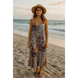 For the Republic M Patchwork Maxi Dress Boho Cottagecore Prairie Fairy Cowgirl